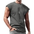 thumbnail image 2 of INHZOY Mens Casual Mock Neck Sleeveless Pullover Undershirt Basic Turtleneck Thermal Tank Tops Vest 01Dark Gray-A L, 2 of 3