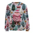 thumbnail image 4 of Kcodviy Chandails de Noël pour Femmes Chandails avec Chat pour Femmes Mignon Chandail à Imprimé Graphique T-Shirt Coloré Manches Longues Col Rond Chandail Décontracté à Enfiler Hauts, 4 of 5