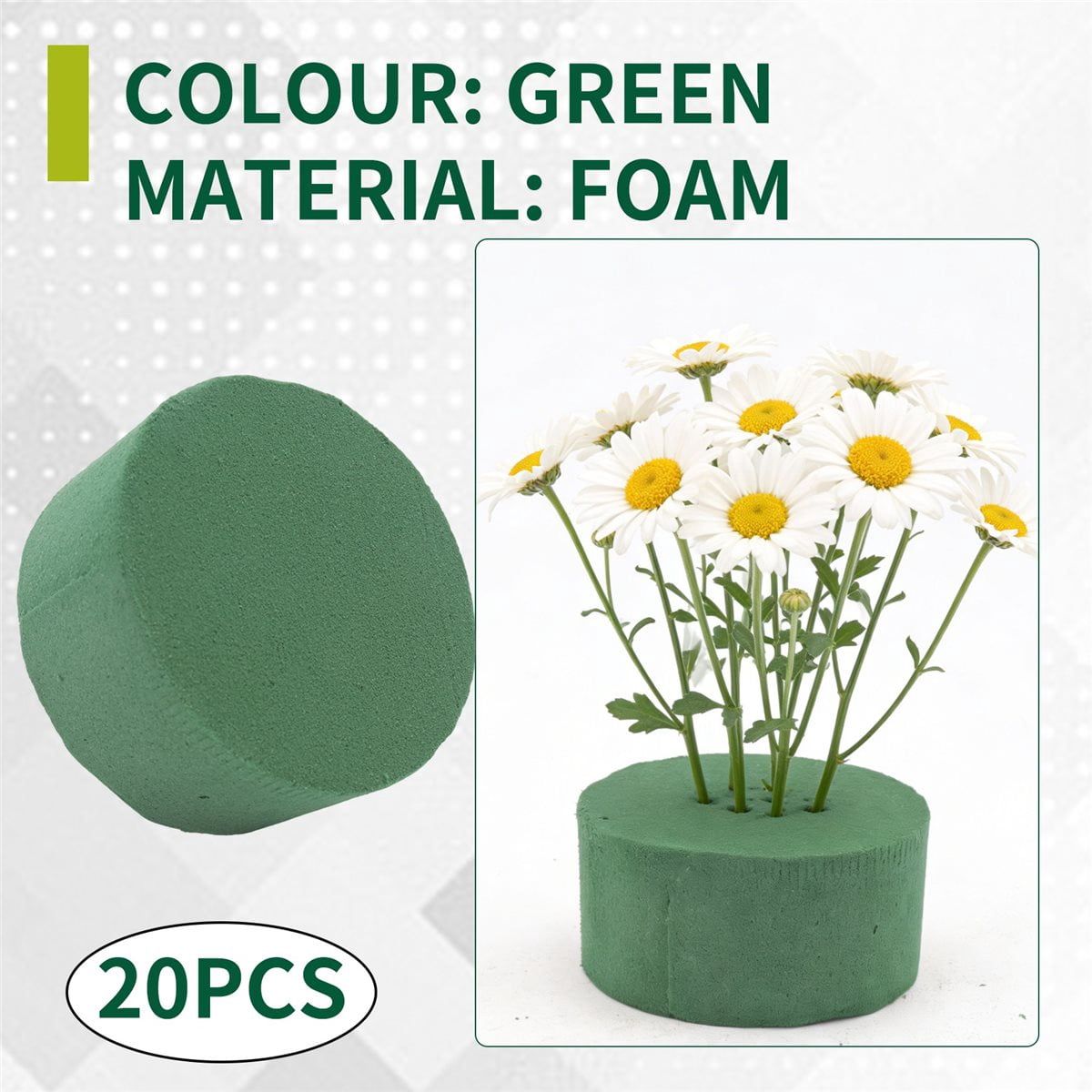 Round Floral Foam Pack of 20,Wet Florist Block Flower Arrangement Supplies for Craft Project,Party Decoration