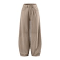 thumbnail image 7 of SuTry Women's Pants Button Fly Mid Rise Barrel Wide Leg Jeans Stitched Detail Side Pockets Relaxed Baggy Casual Cotton Blend Trousers, 7 of 7