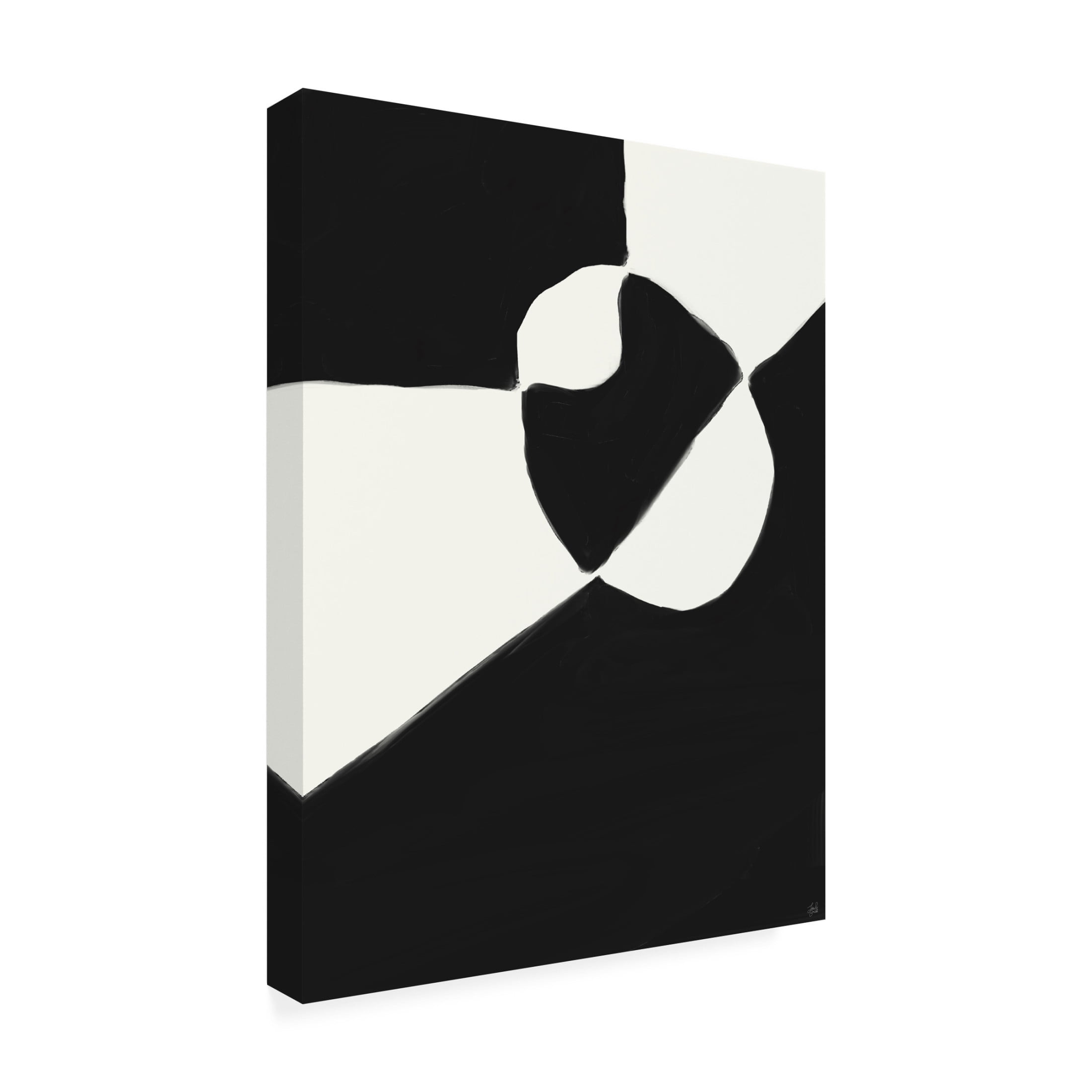 Canvas Wall Art - Line and Brush 'Shapes Exploration In Black 2' Wall Art for Living Room, Bedroom, or Office Décor by Trademark Fine Art - 18 x 24 Inches