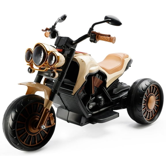Bruce&Shark Kids Ride On Motorcycle Toy, 3-Wheel Chopper, Dual Drive Battery Powered Motorbike for Kids 1-8 years Boys and Girls