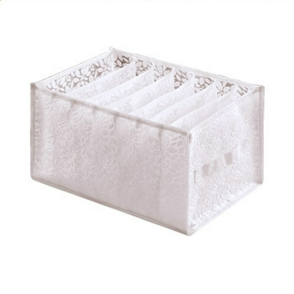 Fnyoxu Wardrobe Clothes Organizer,Compartment Clothes Organizer with Support,Foldable Washable Laundry Drawer Organizer with Handle