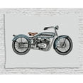 thumbnail image 1 of Motorcycle Tapestry, Off Road Bike Motocross Racer Theme Transportation Rider Culture, Wall Hanging for Bedroom Living Room Dorm Decor, 60W X 40L Inches, Pale Blue Grey and Black, by Ambesonne, 1 of 2