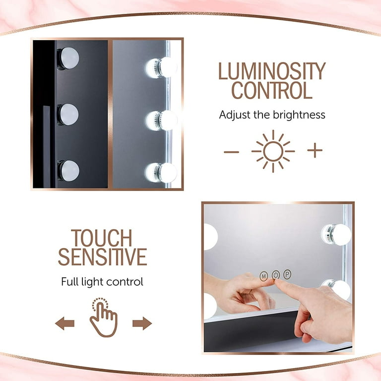 Albor makeup vanity mirror with lights deals