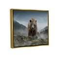 thumbnail image 2 of Stupell Industries Roaring Brown Grizzly Bear Rocky Mountain Top View Graphic Art Metallic Gold Floating Framed Canvas Print Wall Art, Design by Kelley Parker, 2 of 5