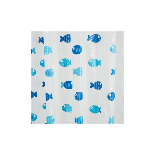 Croydex Wiggly Fish Vinyl Shower Curtain