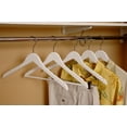 thumbnail image 4 of White Wooden Suit Hangers with Solid Wood Bar, (Box of 8) Space Saving Flat 17 Inch Hanger with Chrome Swivel Hook & Notches for Hanging Straps, 4 of 4