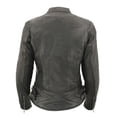 thumbnail image 2 of Milwaukee Leather MLL2571 Women's Black 'Crinkled Arm' Lightweight Racer Jacket 5X-Large, 2 of 9