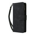 thumbnail image 3 of Allytech 2 in 1 Wallet Case for Google Pixel 9 / 9 Pro, Luxury PU Leather Zipper Wallet Kickstand Cover with Card Slots & Lanyard & Photo Pocket, Magnetic Buttons Buckle Shockproof Case - Black, 3 of 9