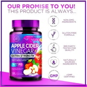 Apple Cider Vinegar Capsules 1877mg Per Serving - Extra Strength ACV Pills with Vitamin D3 - Apple Vinegar Supplement Sourced from The Mother for Digestion & Immune Support, Bottled USA, 120 Capsules