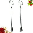 thumbnail image 3 of 2 Pcs Pinces à Ordures en Acier Inoxydable Forme Ciseaux Pinces Outil de Ramassage Portable Accessoires de Barbecue Extérieur (60cm), 3 of 8