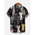 thumbnail image 4 of Camisa casual con estampado de gato lindo para hombre, camisa de manga corta clásica con impresión 3D para uso diario, camisas hawaianas de moda para mujeres Hrajuku, 4 of 5