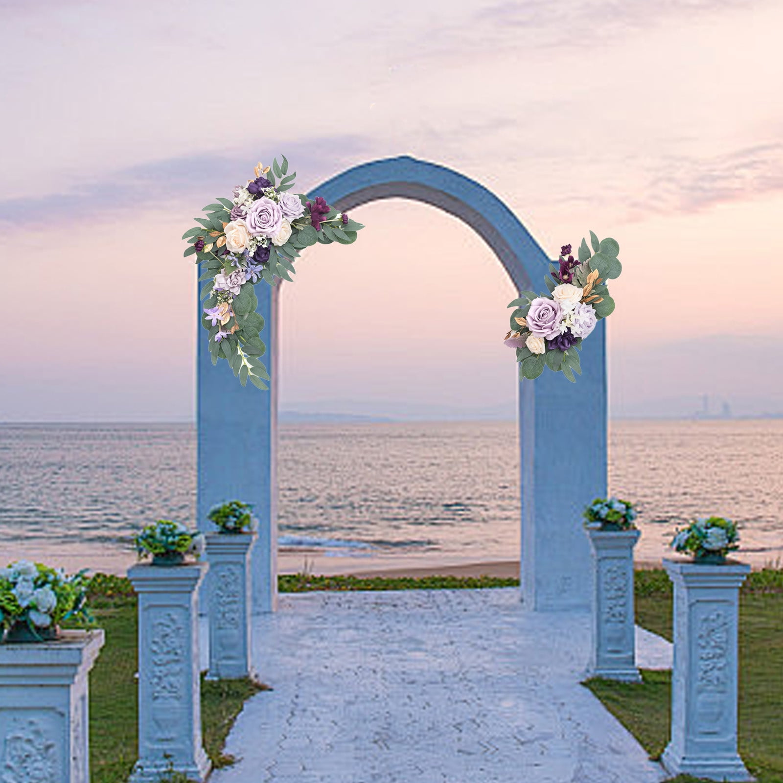Roiihwy Artificial Flowers for Outdoor 19.68X9.84X3.14 Inches, Artificial Plants & Flowers Be Suited to Banquet, Party, Reception Entrance Wedding Arch and Background Decoration