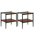 thumbnail image 5 of Set of 2 Rectangle End Tables: Modern Tempered Glass Design with Storage for Living Room, 5 of 12