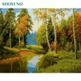 thumbnail image 3 of SDOYUNO 60x75cm Pintura sin marco por números Imágenes de paisajes naturales por números DIY para regalo de decoración del hogar, 3 of 5