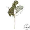 thumbnail image 4 of Vickerman 20" Green Fiddle Leaf Glitter Artificial Christmas Spray. Includes 3 sprays per pack., 4 of 4