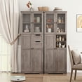 thumbnail image 4 of Homfa Kitchen Pantry Storage Cabinet, 67" Pantry Cabinet with Doors and Removable Drawers, Freestanding Cupboard for Dining Room, Wash Gray, 4 of 5