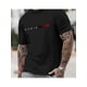 thumbnail image 1 of Conjunto de camiseta y pantalón corto con estampado "PARIS" para hombre - Algodón negro, diseño de rayas rojas, ropa deportiva informal de verano, regalo perfecto para el Día de la Madre y Acción de G, 1 of 5