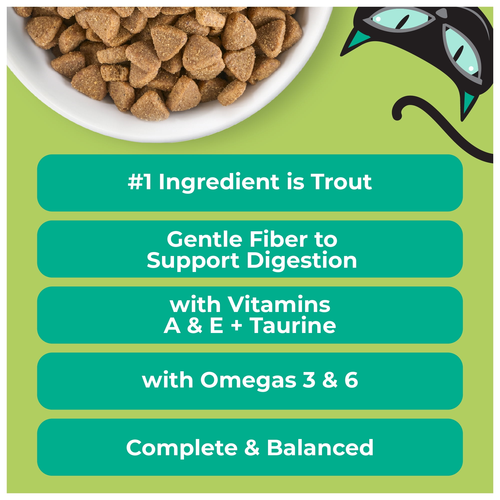 (4 pack) Tiki Cat Born Carnivore Indoor Health Dry Cat Food, Trout & Menhaden Fish Meal, 3 lbs. Bag