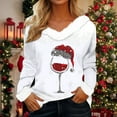 thumbnail image 1 of MHFRRA Camiseta Informal de Manga Larga para Festividades, Suave, Cómoda y de Uso Diario, Blusa Holgada para Celebraciones de Temporada y Un Atuendo Acogedor. Blanco, 1 of 3