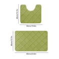 thumbnail image 3 of Vacemry Bathroom Toilet Rug Set 2-Piece, Non Slip U-Shape Latex Bath Mat, Absorbent Quick-Dry Floor Carpet, Velvet Fleece Bathroom Rugs For Toilet Shower Tub Washable Decor, 3 of 6