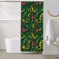 thumbnail image 6 of Shower Curtain, Abstract Cute Lizard Gecko Leaves Waterproof Fabric Plastic Shower Curtain, Drying Fast Bathroom Curtain with 9 Buttonholes, Ruffle Shower Curtain 60x72in, 6 of 8