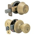 thumbnail image 2 of Kwikset Tylo 695 Entry Knob and Double Cylinder Deadbolt Doorknob Steel with Antique Brass, 2 of 2