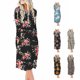 thumbnail image 4 of Vestido largo a media pierna, cuello redondo, elegante, a la moda, manga larga, estampado, bolsillo, vestido holgado, 4 of 6