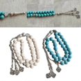 thumbnail image 2 of Pulsera con 33 cuentas de oración de bendición, colgante religioso, cuentas turquesas, unisex, 2 of 5