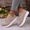 thumbnail image 5 of CYMMPU Women's Breathable Knit Slip On Walking Sneakers, Lightweight Low Top Casual Daily Shoes Khaki 40, 5 of 8