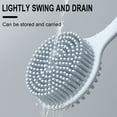 thumbnail image 6 of Pompotops Bath Shower Body Brush, Silicone Bath Brush With Long Handle, Soft Body Brush Back, Shower Wet, Blue, 6 of 9