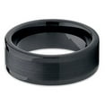 thumbnail image 3 of 8mm Black Tungsten Carbide Ring Brushed Center Custom Engraved Comfort Fit Band (6), 3 of 3