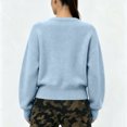 thumbnail image 4 of Womens Knitted Cardigan Long Puff Sleeve Soft Lightweight Open Front Casual Sweater Coat Daily Layering Top, 4 of 5