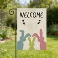 thumbnail image 7 of AZXY Easter Welcome Garden Flag 12x18 Inch, Double-Sided Linen Pastel Bunny Silhouette with Tulip Print Waterproof Weather-Resistant Yard Flag for Spring Outdoor Garden Decorations, 7 of 7