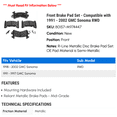 thumbnail image 2 of Front Brake Pad Set - Compatible with 1991 - 2002 GMC Sonoma RWD 1992 1993 1994 1995 1996 1997 1998 1999 2000 2001, 2 of 2