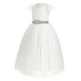 thumbnail image 2 of Ekidsbridal Girl Bridesmaid Flower Girl Dress - Cap Sleeves Ivory Backless Lace 622R3-A (Size: 2-10), 2 of 4