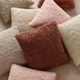 thumbnail image 7 of SUSIELADY 2-Pack 18x18 Inch Faux Fur Pillow Covers, Plush Fuzzy Sherpa Decorative Cushion Covers for Couch Bed Living Room, Sakura Pink, 7 of 7