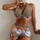 thumbnail image 2 of Bañador cómodo con almohadilla en el pecho sin aros para mujer, traje de baño dividido de talle alto con escote en V profundo OAVQHLG3B Store  lin121212, 2 of 4