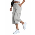 thumbnail image 5 of Noric Women's High Waist Wide Leg Capri Pants Loose Fit Casual Drawstring Multi Pockets Lounge Pants, 5 of 7