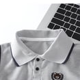 thumbnail image 5 of Kids Boys 2-Piece Summer Outfit Gray Polo Shirt and Elastic Waist Shorts Set Kids Casual Clothing Sizes 80-140,Size 3-4T, 5 of 8