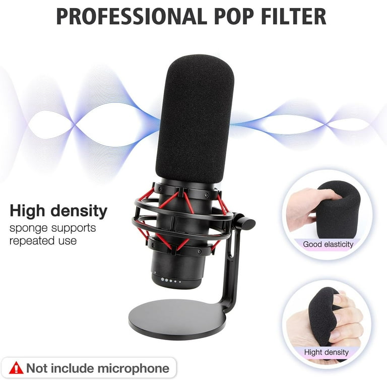 SUNMON, Hyper x QuadCast Boom Arm, Red, with Windscreen and