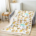 thumbnail image 2 of Cute Corgi Fleece Blanket Animal Sherpa Blanket , Dog Theme Blanket Black Blue Orange Paws Throw Blanket for Sofa, Kawaii Pet Flannel Blanket Dog Lovers Room Decoratives Microfiber, 2 of 6