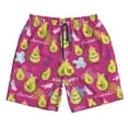 thumbnail image 5 of Goofa Green Avocado Printed Mens Swim Trunks Summer Quick Dry Short Beach Swimwear Bathing Suits-Large, 5 of 9