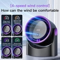 thumbnail image 4 of Ventilador de Escritorio de 4 Velocidades con Control de Viento, Eléctrico, de Alta Velocidad, Recargable por USB, Color Gris., 4 of 5