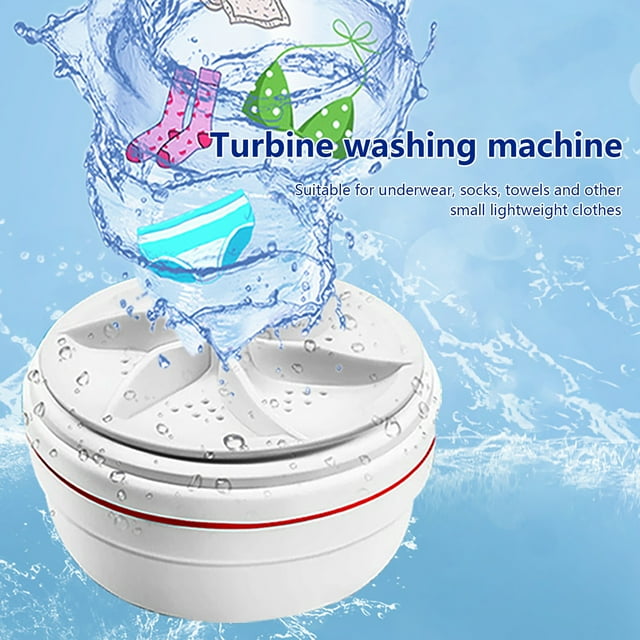 Portable USB Mini Washing Machine for Travel & College - Ultrasonic Turbo Cleaner for Underwear & Small Items