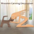 thumbnail image 2 of Family Puppy Wooden Carving Ornaments, Always Be with Me Pet Dog Family Woodcarving Decorations Crafts Home Office Desktop Men Women Boys And Girls Old People Creative Gifts, 2 of 8