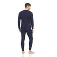 thumbnail image 2 of BILLIONHATS 2 Piece Thermal Sets for Men, Base Layer Long Johns Underwear, Top & Bottom, Cotton, Solid Colors Navy Blue, 2 of 7