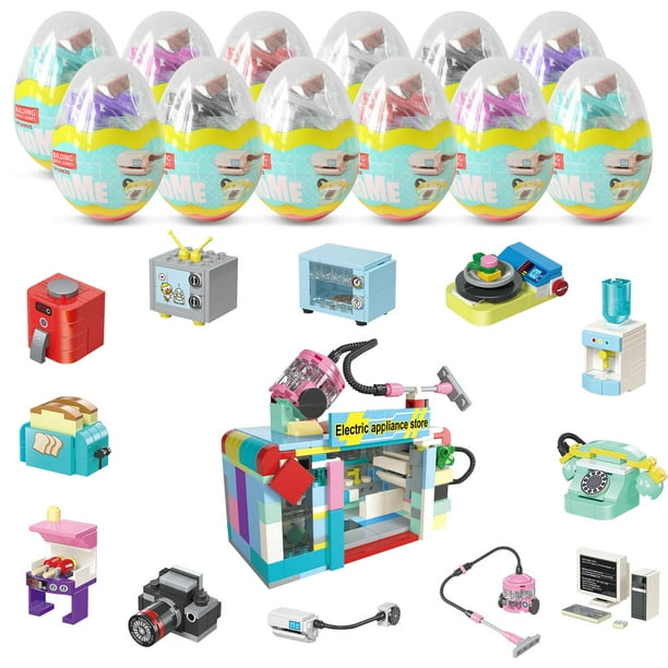 Juego de juguetes LEBOCADO en miniatura para electrodomésticos con bloques de construcción, paquete de 12