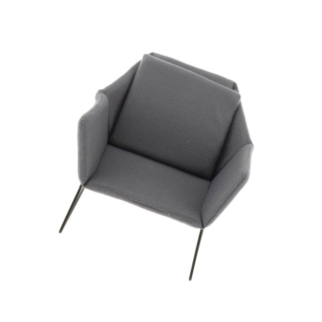 Miniature Canapé de Maison de Poupée Fauteuil Meubles de Maison de Poupée Canapé 1/6 Grande Différence en Gris